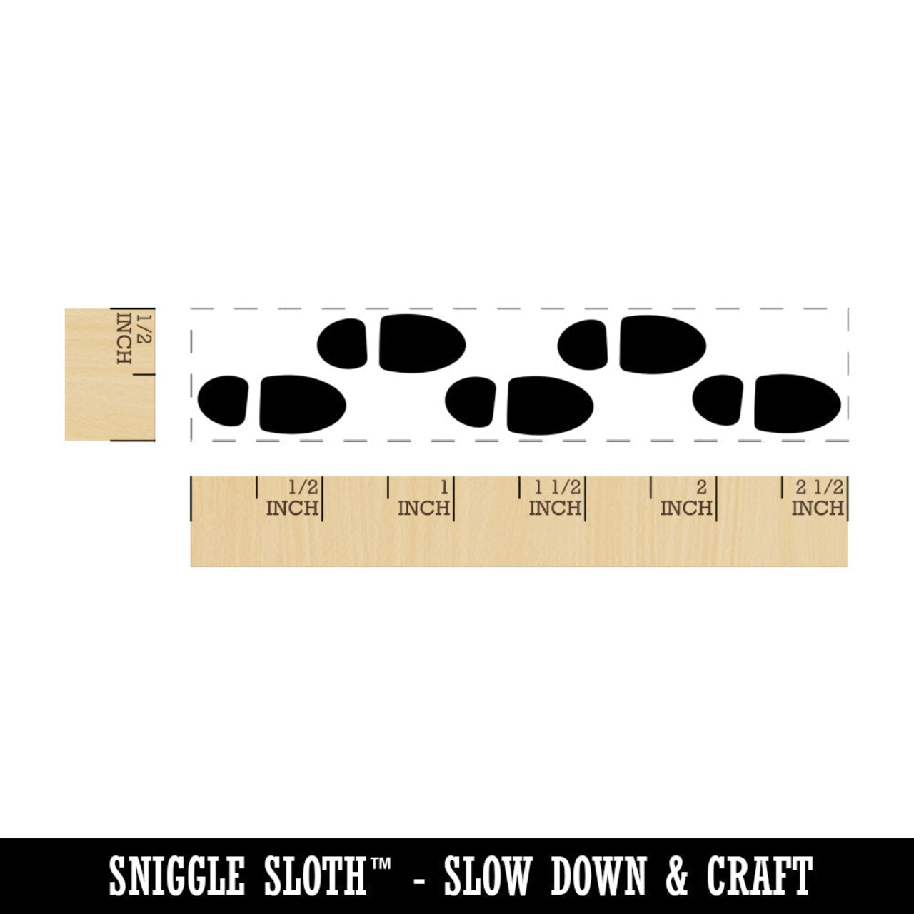 Murder Mystery Footsteps Rectangle Rubber Stamp for Stamping Crafting